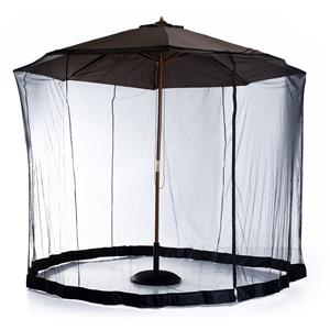 Outsunny muggengaas voor parasol, vliegennet, eenvoudig te installeren, beschermt tegen insecten, Ø3 m, zwart | Aosom.nl