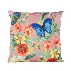 Anna's Collection Buitenkussen Vlinder Oud Roze 45x45 cm - 