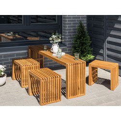 BELIANI Tuintafel acaciahout lichthout 150 x 35 cm BELLANO