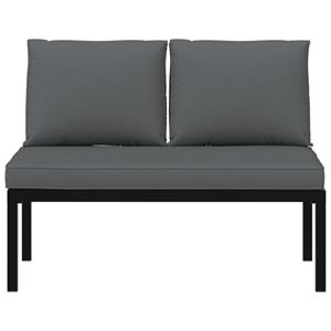 vidaXL Tuinbank met kussens aluminium zwart