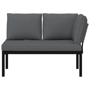 vidaXL Tuinbank met kussens aluminium zwart