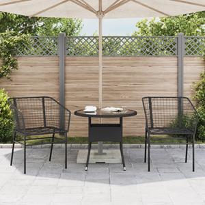 vidaXL Tuinstoelen 2 st poly rattan zwart