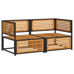 vidaXL 2-delige Loungeset met kussens massief acaciahout