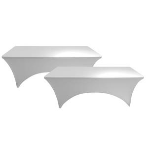Sunnydays nette afdekhoes voor langwerpige tafel - 2x - wit - spandex elastiek - 180 x 75 x 74 cm -
