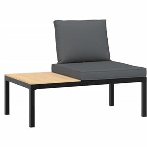 vidaXL 2-delige Loungeset met kussens aluminium zwart