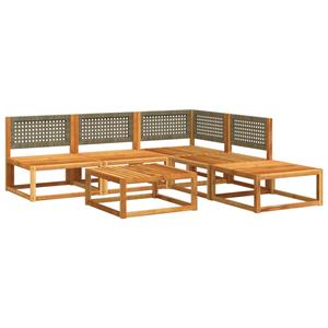 vidaXL 6-delige Loungeset met kussens massief acaciahout