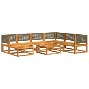 vidaXL 8-delige Loungeset met kussens massief acaciahout