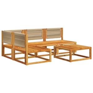 vidaXL 5-delige Loungeset met kussens massief acaciahout