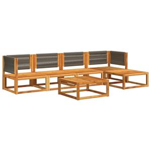 vidaXL 6-delige Loungeset met kussens massief acaciahout