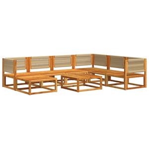 vidaXL 8-delige Loungeset met kussens massief acaciahout