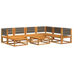 vidaXL 8-delige Loungeset met kussens massief acaciahout