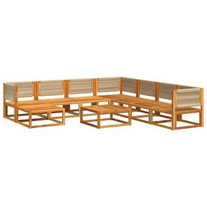 vidaXL 9-delige Loungeset met kussens massief acaciahout
