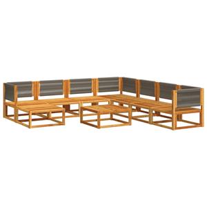 vidaXL 9-delige Loungeset met kussens massief acaciahout