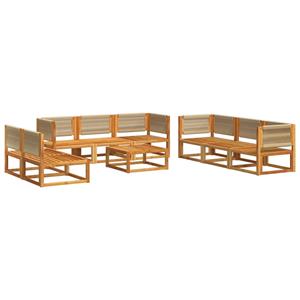 vidaXL 9-delige Loungeset met kussens massief acaciahout