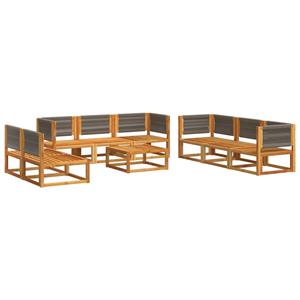 vidaXL 9-delige Loungeset met kussens massief acaciahout