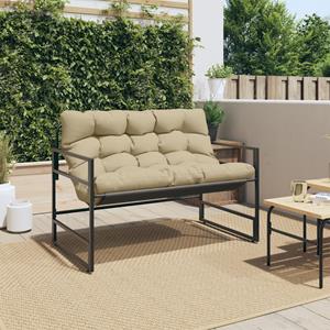 vidaXL Tuinbank met kussen 113 m staal taupe