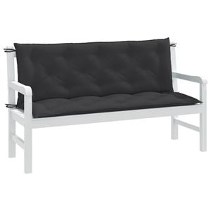 VidaXL Tuinbankkussens 2 st 150x50x7 cm stof gemêleerd antracietkleur