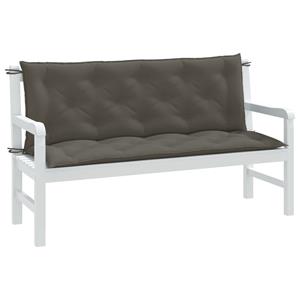 VidaXL Tuinbankkussens 2 st 150x50x7 cm stof gemêleerd donkergrijs