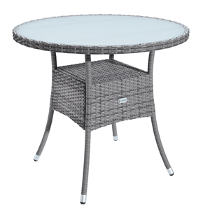 Casaria Polyrotan Balkontafel Grijs Ø80cm
