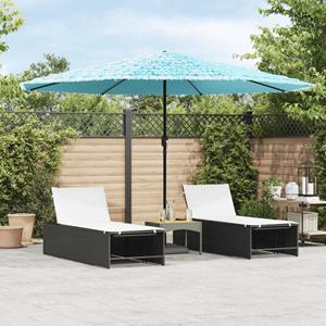 VidaXL Parasol met stalen paal 388x388x248 cm blauw