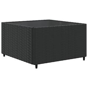 vidaXL 9-delige Loungeset met kussens poly rattan zwart