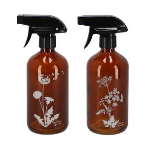 Esschert Design Spuitfles Wilde Bloem Bruin Glas L8,8xD7,5xH21cm