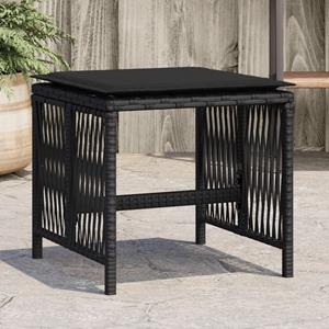 VidaXL Tuinkrukken 4 st met kussens 41x41x36 cm poly rattan zwart