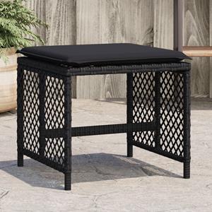 VidaXL Tuinkrukken 4 st met kussens 41x41x36 cm poly rattan zwart