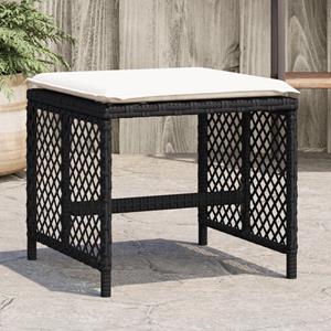VidaXL Tuinkrukken 4 st met kussens 41x41x36 cm poly rattan zwart