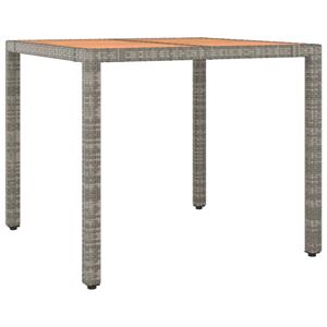vidaXL 5-delige Bistroset met kussens poly rattan grijs