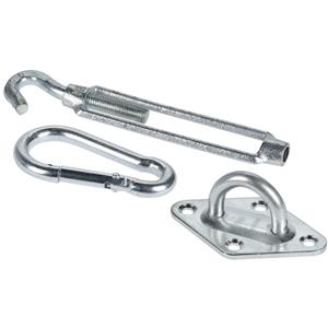 Schaduwdoek ophangaccessoires - 6-delig - verzinkt staal - zonnezeilen bevestiging set -