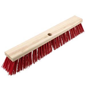 Brumag Bezemkop - Elaston - rood - hout - hard - 50 cm - 24mm - straatbezem/buitenbezem -