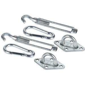Merkloos Schaduwdoek ophangaccessoires - 12-delig - verzinkt staal - zonnezeilen bevestiging set -