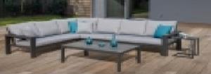 Tea table, aluminium frame, antraciet blad - 