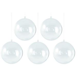 Rayher hobby materialen DIY kerstballen - 15x st - transparant - D12 cm - kunststof - hobby kerstballen -