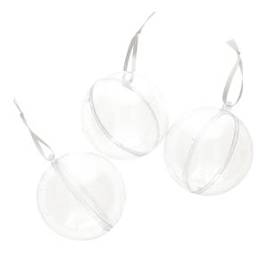 Gerimport Open kerstballen om te vullen - 3x st - D8 cm - transparant -