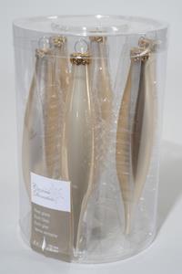 KSD 6 kerstpegels parel glans-mat - 
