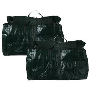 Pro Garden Progarden Tuinafvalzak - 2x - opvouwbaar - vierkant - groen - 150 liter - bladeren opruimen -