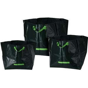 Pro Garden Progarden Tuinafvalzakken set van 3 - groen - 70/105/175 liter - bladeren opruimen -