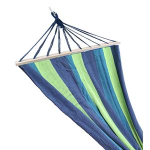Sunnydays Hangmat Beach Vibes - blauw kleurenmix - 200 x 80 cm - met houten/touwen frame -