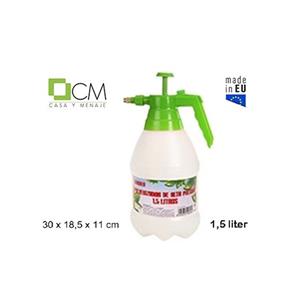 CM Plantenspuit met hoge druk sproeier/vernevelaar - kunststof - 1.5 liter - groen/wit - 30  -