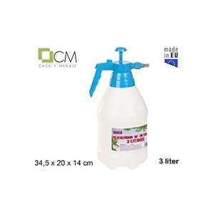 CM Plantenspuit met hoge druk sproeier/vernevelaar - kunststof - 3 liter - blauw/wit -  -