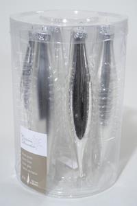 KSD 6 kerstpegels zilver glans-mat - 