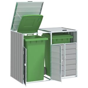 VidaXL Containerberging voor 2 containers 144x81x113 cm staal grijs
