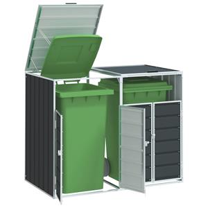 VidaXL Containerberging voor 2 containers 144x81x113cm staal antraciet