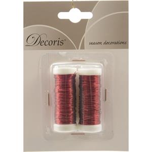 Decoris Binddraad/wikkeldraad - 2x rol - rood - 30 x 0,3 mm -