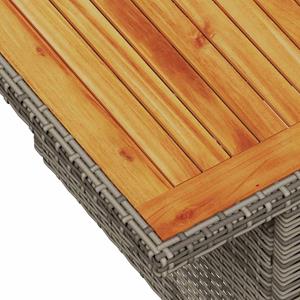 VidaXL 7-delige Loungeset met kussens poly rattan acacia grijs