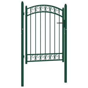 vidaXL Poort met gebogen bovenkant 100x125 cm staal groen