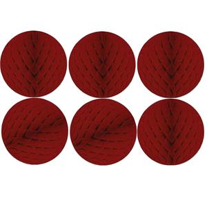 Merkloos 6x Papieren kerstballen bordeaux rood 10 cm kerstversiering -