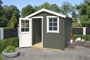 Van Kooten Tuin en Buitenleven Blokhut Wels 250x250 cm - Green Grey-Wit gecoat